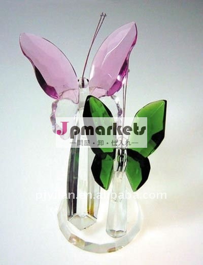 エレガントな水晶結婚祝い好意のギフト工芸品・ピンクの蝶問屋・仕入れ・卸・卸売り