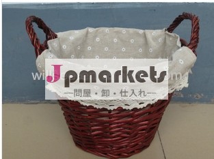 Wi-1123、 自然な籐のバスケット裏地付き問屋・仕入れ・卸・卸売り