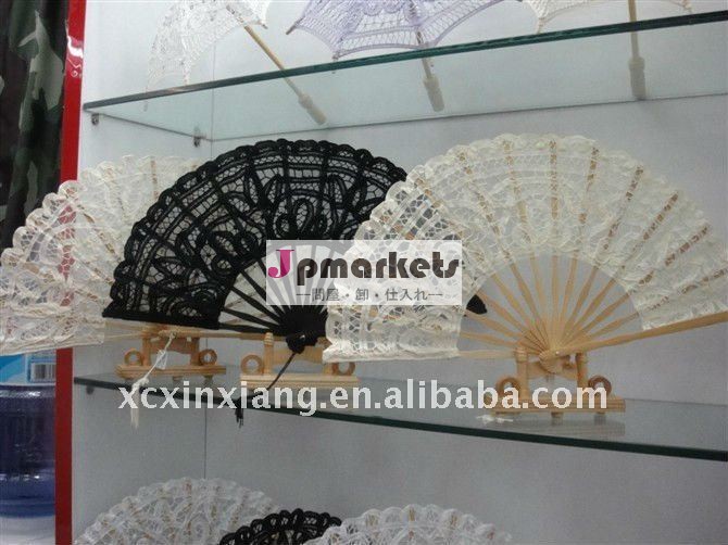 花嫁のためのハンドメイドの刺繍のレースの結婚式ファン問屋・仕入れ・卸・卸売り
