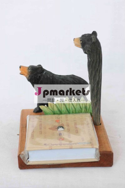 Europenのアメリカの熱い販売の尊敬すべき動物クマ家具屋内物品の手- のボールペンを作った木材工芸品問屋・仕入れ・卸・卸売り