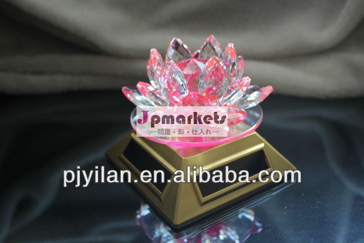 美しいピンク水晶蓮candleholde回転式クリスタルガラス水晶蓮の花問屋・仕入れ・卸・卸売り