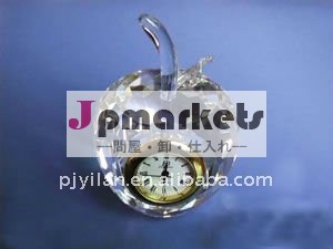 リンゴの形の美しさクリアダイヤモンド文鎮水晶クロック問屋・仕入れ・卸・卸売り