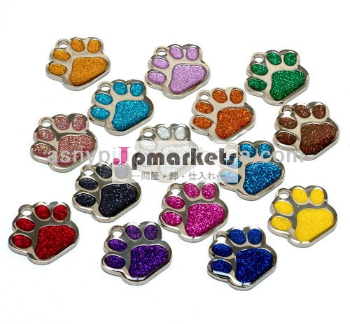 グリッター27ミリメートルidペットタグ犬タグの足の既存の金型問屋・仕入れ・卸・卸売り