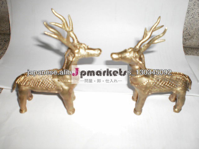 brass hand crafted handicraft deer pair oldest art called dhokra問屋・仕入れ・卸・卸売り