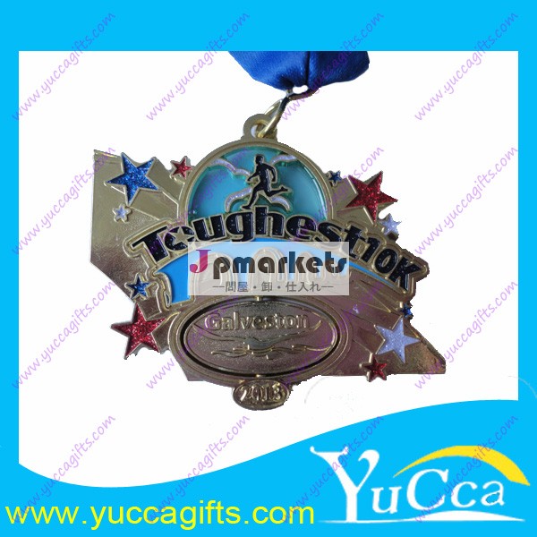 toughest 10k blue transculent color custom award soft enamel medal trophy elegant olympic sports medal awards問屋・仕入れ・卸・卸売り