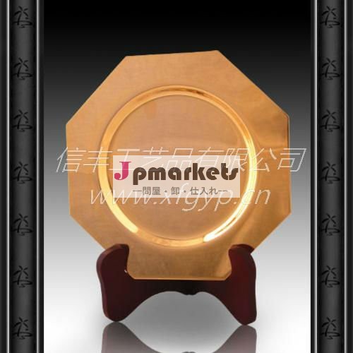 金色の金属製の六角木製スタンド付きでプラーク賞問屋・仕入れ・卸・卸売り