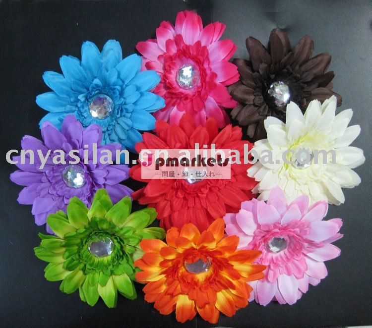 シルクデイジーフラワーラインストーン新4''、 ウェディングドレスfloweryl01011問屋・仕入れ・卸・卸売り
