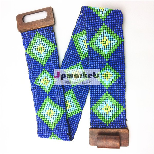 ビーズのベルトTRIBAL AZTEC NAVAJO22 COLORSストレッチハンドメイド問屋・仕入れ・卸・卸売り