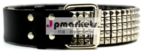 ブラックレザーベルトはゴスパンクロック56列ラインメンズレディース問屋・仕入れ・卸・卸売り