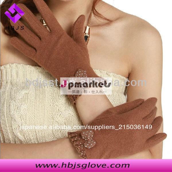 茶色の女性の冬のウールの手袋問屋・仕入れ・卸・卸売り
