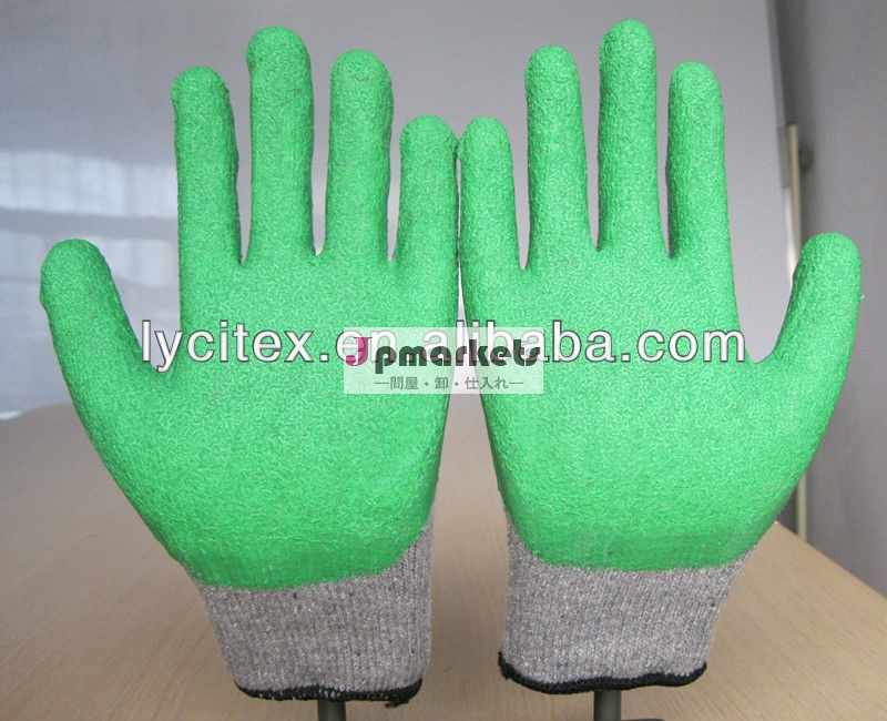 通気性危険保護サイズフリーラテックスコーティングされた綿の手袋工場問屋・仕入れ・卸・卸売り