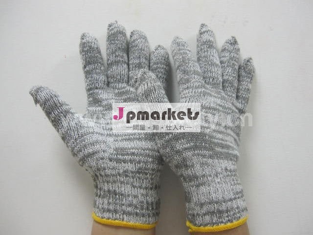 黒とグレー7ゲージ混合綿、 ポリエステルdck515文字列ニット作業用手袋問屋・仕入れ・卸・卸売り