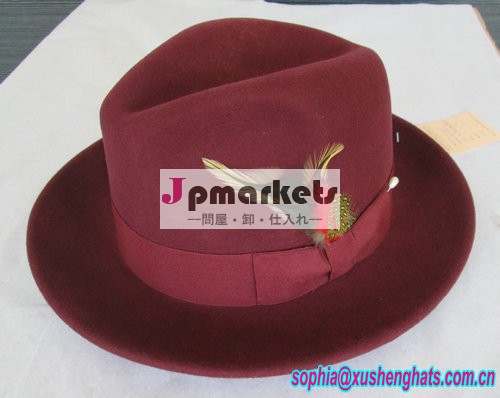 ファッション男性帽子100％羊毛フェルトフェドーラポークパイハット問屋・仕入れ・卸・卸売り