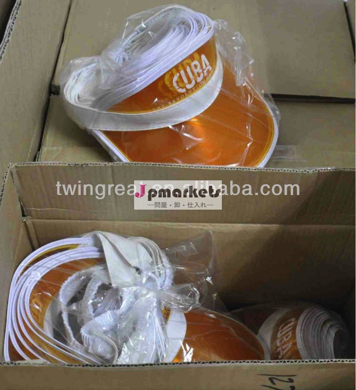 プラスチック製のサンバイザーキャップ/プロモーション帽子問屋・仕入れ・卸・卸売り