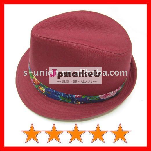 方法赤いソフト帽のhat&printの布テープソフト帽の帽子問屋・仕入れ・卸・卸売り