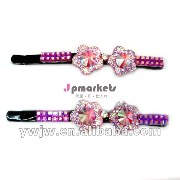 2012の方法設計プラム花の形のフランスのBarretteのヘアークリップは卸し売りする(JW-477)問屋・仕入れ・卸・卸売り
