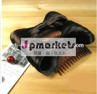新しいファッションヘアアクセサリー女子帽子シニョン人工毛の弓の毛の櫛問屋・仕入れ・卸・卸売り