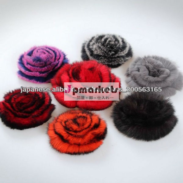 Hisenor 2013 hot design rabbit fur flower for collar or garments accessory for girls問屋・仕入れ・卸・卸売り