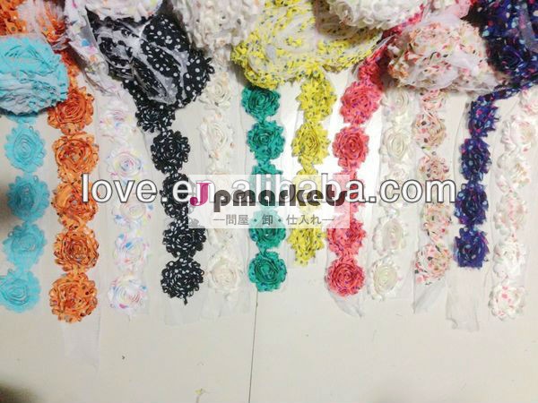 卸売poklaぼろぼろのドットプリントシフォンフリルstokで花トリム問屋・仕入れ・卸・卸売り