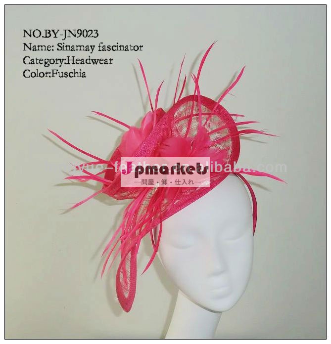 によって- jn9023- 女性" sinamay羽のfascinators問屋・仕入れ・卸・卸売り