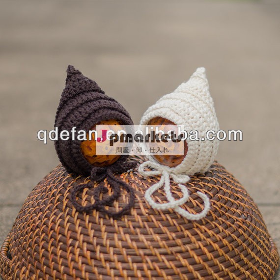 新生児かぎ針編みの帽子を編んだピクシーボンネット撮影プロップ-- また、 異なった色で利用できる問屋・仕入れ・卸・卸売り