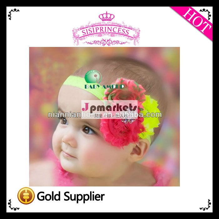 赤ちゃん弾性花バラhairwearhairbowヘッドバンドの女の子問屋・仕入れ・卸・卸売り