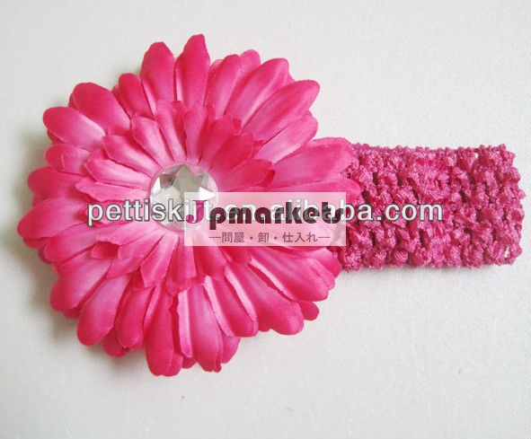 赤ん坊の花ファッションhandbandかぎ針編みヘアネット弾性ヘアバンド問屋・仕入れ・卸・卸売り