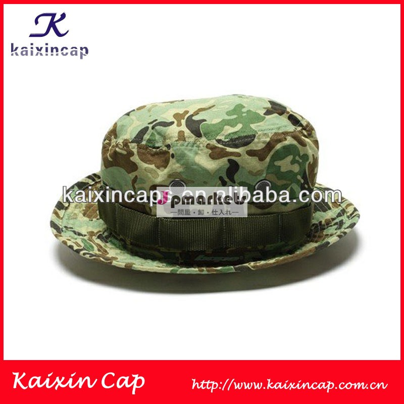 camouflag緑付バケットハットつば印刷小ビッグクラウン問屋・仕入れ・卸・卸売り