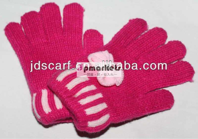 冬のファッションピンク美容2014年女子gca-001カラフルな花のアクリル手袋問屋・仕入れ・卸・卸売り