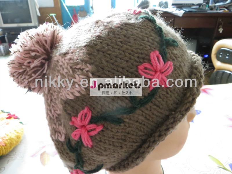 レディースファッション冬のwarnning2013・女子ニット帽子ビーニーの手作りニット帽子( yc- kn001)問屋・仕入れ・卸・卸売り