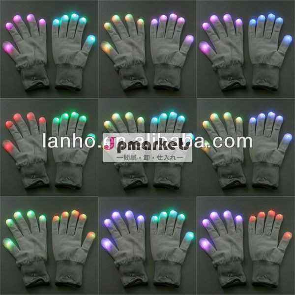 レイヴの光7モードＬＥＤ手袋ミトン指照明の点滅グロー問屋・仕入れ・卸・卸売り