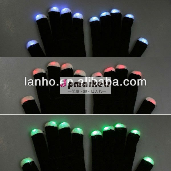 レイヴの光7モードＬＥＤ手袋ミトン指照明の点滅グロー問屋・仕入れ・卸・卸売り