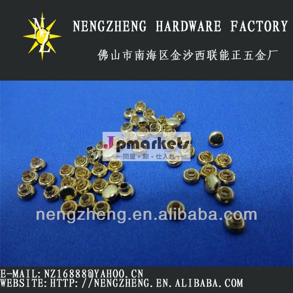 黄金の鉄の3*3mmフラットヘッドリベットスタッドリベット革ベルトの装飾問屋・仕入れ・卸・卸売り