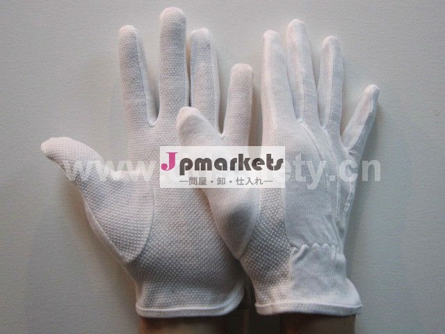 100％漂白剤cotton/インターロック。 　ミニ手のひら上のpvcのドット。 dch112綿手袋問屋・仕入れ・卸・卸売り