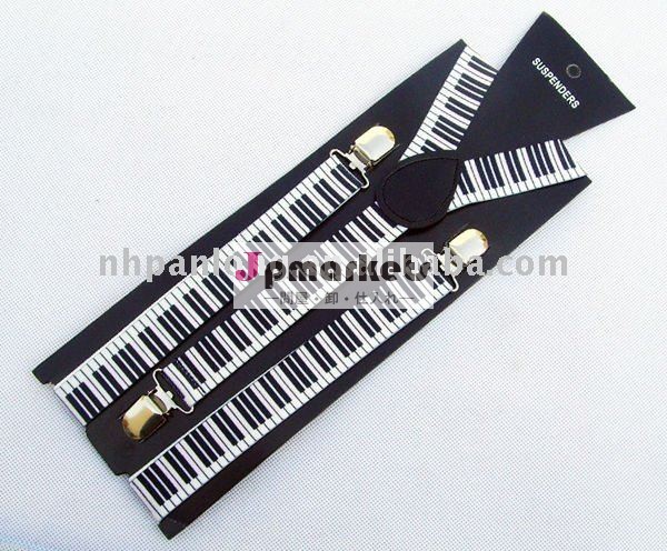 カラフルキュートなピアノキーパターンsupenders3つのクリップ弾性レーダーホーゼン問屋・仕入れ・卸・卸売り