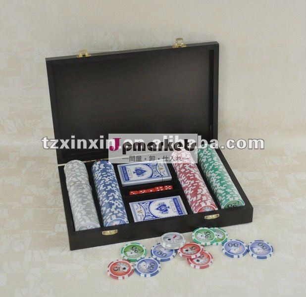 木製ポーカーチップボックスハンドル付き/面白いポーカーチップゲームボックス問屋・仕入れ・卸・卸売り