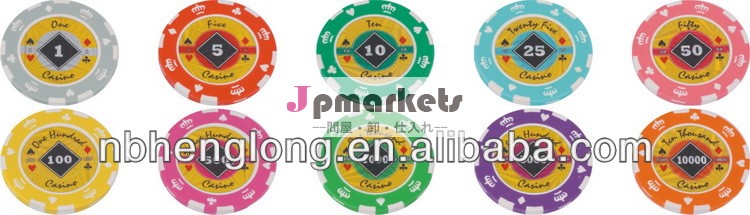 人気のある2014年14.5g王冠デザイン粘土ダイヤモンドデカール付きポーカーチップ問屋・仕入れ・卸・卸売り