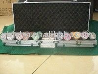 ポーカー用のチップセット500pc銀アルミケース問屋・仕入れ・卸・卸売り