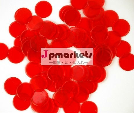 カスタマイズされた3/4inch1.5mm厚赤いプラスチック製のビンゴ問屋・仕入れ・卸・卸売り