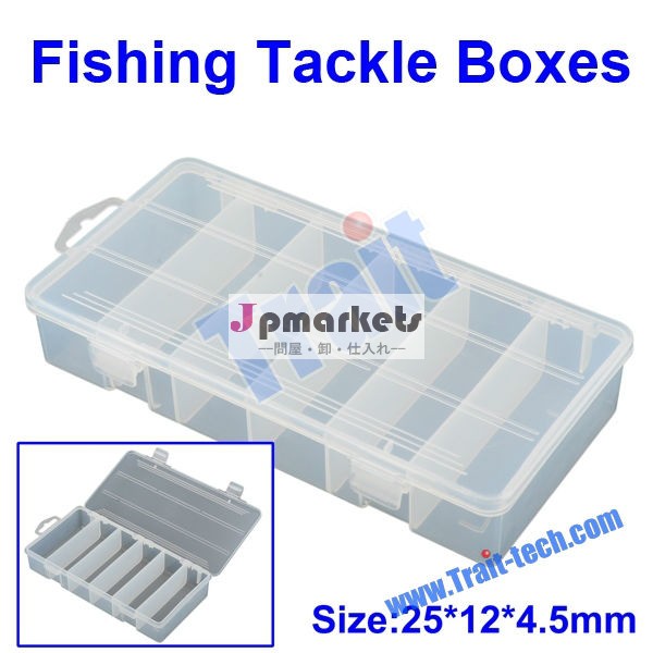 透明なプラスチックの釣具18区画付きボックスサイズ: 25*12*4.5mm問屋・仕入れ・卸・卸売り