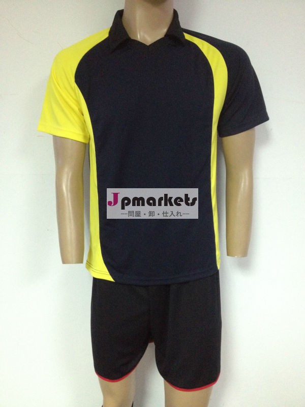 通気ファッションカスタム紳士服黒快適安い領サッカーサッカーシャツ問屋・仕入れ・卸・卸売り