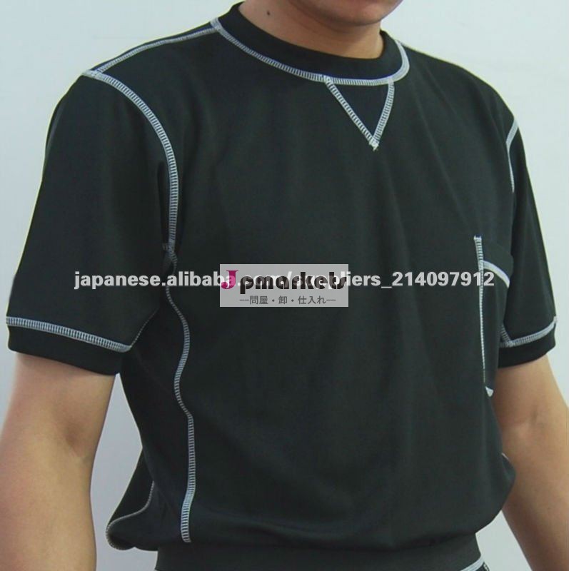メンズCOOLMAXクルーネックショートスリーブトップ問屋・仕入れ・卸・卸売り