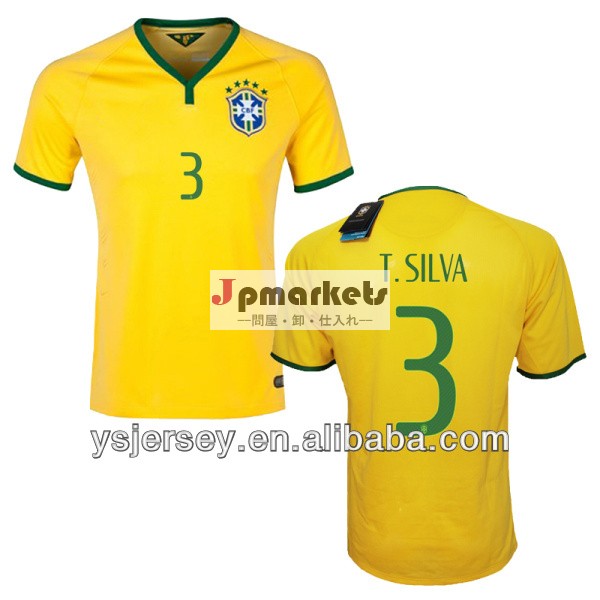 ブラジルジャージタイ品質サッカー選手バージョンhotsell3tブラジルのサッカーユニフォーム。 ブラジルサッカーシルバt- シャツ問屋・仕入れ・卸・卸売り