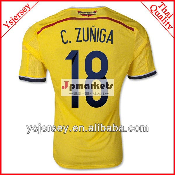 ブラジル2014年18℃カップサッカーのユニフォーム。 コロンビアzuniga青少年trikot1314黄色のサッカージャージタイジャージ問屋・仕入れ・卸・卸売り