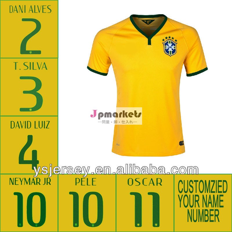 卸売ブラジル2014年カップブラジルサッカーシャツ選手バージョンタイ品質10jrneymarブラジルサッカージャージ問屋・仕入れ・卸・卸売り
