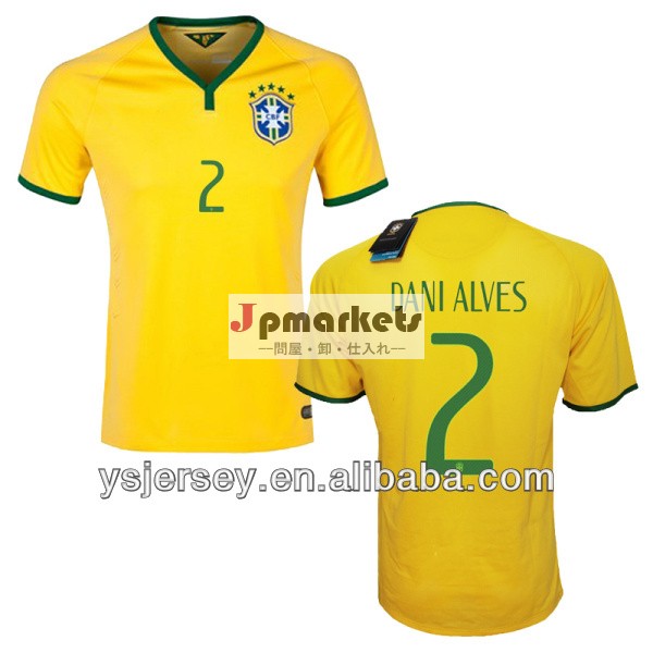 ブラジルのサッカーユニフォームブラジルジャージサッカーオリジナルグレード黄色hotsell2ダニalves2014年ブラジルシャツ問屋・仕入れ・卸・卸売り