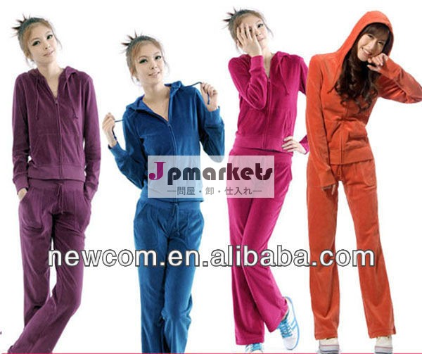 女性のHoodieの連続したトラックスーツの用品類のベロアのSweatsuit Yogo Sweatpantsの有名人はスーツのジャケット+ズボンを遊ばす問屋・仕入れ・卸・卸売り