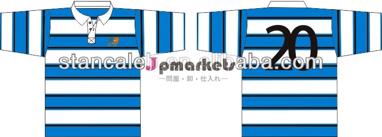 ラグビーの摩耗反射半袖ストライプラグビージャージプリントとembすることができ問屋・仕入れ・卸・卸売り