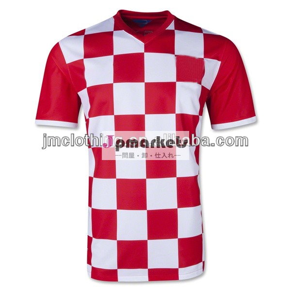 サッカースポーツウェア、 ワールドカップ2014年クロアチア赤と白のサッカージャージキット、 タイ品質サッカーユニフォームキット問屋・仕入れ・卸・卸売り