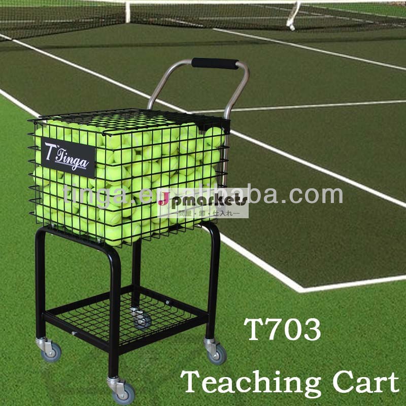 テニスボールprotable4つの車輪の鋼ティーチングカート( t- 703、 350ballsを保持してい)問屋・仕入れ・卸・卸売り